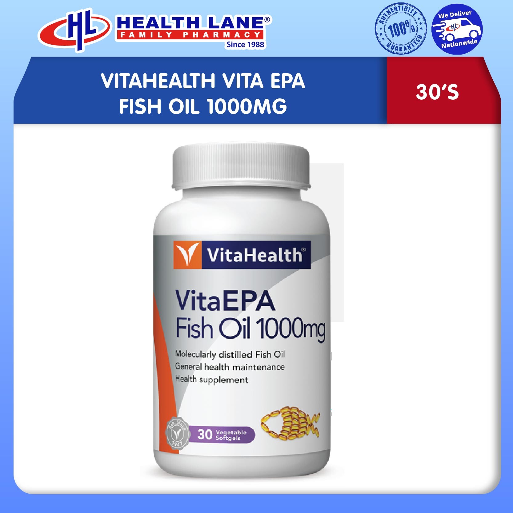 VITAHEALTH VITA EPA MINYAK IKAN 1000MG (30'S)